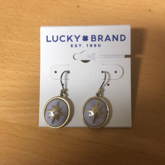 Lucky Brand Gold-Tone Star Pavé Drop Earrings - Picture 2 of 2